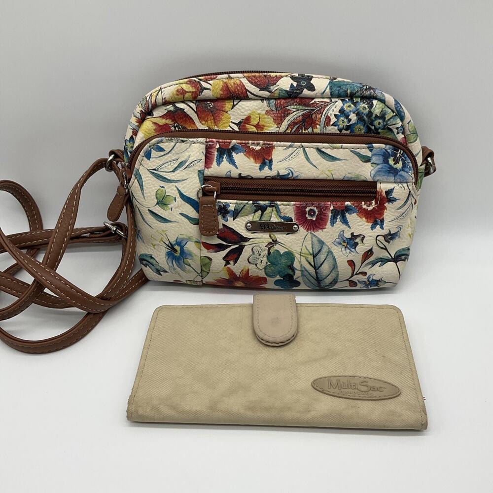 MultiSac Crossbody Purse Wallet Shoulder Cottagecore Floral Handbag Boho Hippie‎